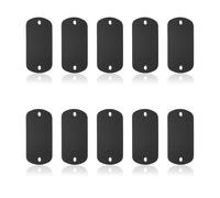 PATIKIL 10pz Targhette Alluminio Incisione Laser, Etichette Timbratura Rettangolari Etichette Lamiera Alluminio Grezza 5x3cm Spazi Grezzi Incisione Metallo 2 Fori per Etichette Cane, Nero