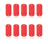 PATIKIL 10pz Targhette Alluminio Incisione Laser, Etichette Timbratura Rettangolari Etichette Lamiera Alluminio Grezza 5x3cm Spazi Grezzi Incisione Metallo 2 Fori per Etichette Cane, Rosso