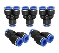 PATIKIL 11/16" Od Forma a Y in Plastica Push To Connect Raccordi, Confezione da 5 Raccordi a Tubo a 3 Vie Tipo Y Connettore Filettato per Tubo Push Lock per Sistemi Ro Acqua, Blu