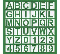 PATIKIL 11" Lettera Stampini Numero Stampini 36pz Riutilizzabile Alfabeto Modelli Numeri Stencil Set per Pittura Legno Muro Bianco