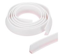PATIKIL 118 Pollice Soglia Doccia Pieghevole Diga Acqua, Barriera Stopper Doccia Autoadesiva per Protezione Contro Schizzi per Porta Doccia Senza Cornice, Bianco (1.2"Lx0.6"P)