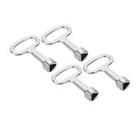 PATIKIL 12.5x8mm Triangolo Presa Chiave Chiave, 4pz Elettrico Armadio Gas Acqua Contatore Chiave per Ascensore Emergenza Ascensore Porta Triangolo Pannello Blocco, Argento