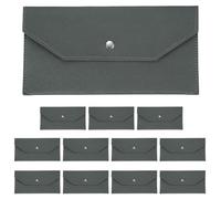 PATIKIL 12 buste a portafoglio in pelle PU, riutilizzabili, piccole tasche organizer in pelle per donne e uomini, da viaggio, grigio