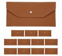 PATIKIL 12 buste a portafoglio in pelle PU, riutilizzabili, piccole tasche organizer in pelle per donne e uomini, da viaggio, marrone