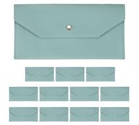 PATIKIL 12 buste a portafoglio in pelle PU, riutilizzabili, piccole tasche organizer in pelle per donne e uomini, da viaggio, blu chiaro