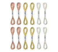 PATIKIL 12 Matassine Filo Ricamo Metallico Bronzo/Argento/Oro Chiaro | Filo Nylon, Cordini Braccialetti, per Ricamo a Punto Croce, Ricamo Manuale, Filo Ricamo