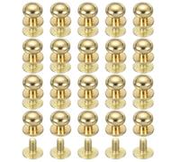PATIKIL 12 Mm Rivetti In Pelle, 20 Set Testa Sferica Bullone Posteriore Testa Tonda Bottone Chicago Screw Nipple Stud Rivet Per DIY Artigianato Borsa A Mano Cintura Riparazioni, Tono Oro