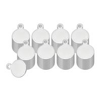 PATIKIL 120 Pezzi Tondelli Metallici 5/16 Pollici Tondelli Colore Argento | In Acciaio Inox, Con Foro, Per Incisione, Realizzazione Gioielli, Incisione