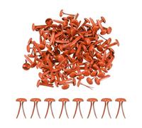 PATIKIL 120 Punti Metallici A Doppia Punta, 15 X 8 Mm Graffette con Testa Tonda, Punti per Scrapbooking Decorazioni Fai da Te Accessori in Pelle, Arancione