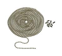 PATIKIL 120" Sfera Catena 2.4mm Sfera Catena Perlina con 18pz Abbinato Connettore Chiusura per Collana Appeso Etichetta Anelli Fai da Te Artigianato Bronzo