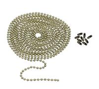 PATIKIL 120" Sfera Catena 3mm Sfera Catena Perlina con 18pz Abbinato Connettore Chiusura per Collana Appeso Etichetta Anelli Fai da Te Artigianato Bronzo