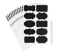 PATIKIL 120Pz Etichette Lavagna per Barattoli, 2" x 3" Adesivi Regalo Vuoti Autoadesivi Etichette Multiuso con Pennarello per Regalo, Inscatolamento, Contenitori Alimenti, Nere