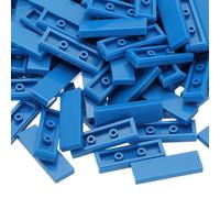 PATIKIL 122 blocchi piatti sfusi, 1x3 piastrelle quadrate blu classiche superficie liscia mini blocchi di costruzione accessori compatibili kit di mattoni per costruire pareti pavimenti mosaico pixel
