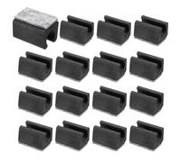 PATIKIL 12mm Copertura Piedini Sedia Rettangolare con Cuscinetto Feltro, 16pz Scorrono senza Graffi Piedini Mobili Protezioni Legno Duro Cappucci Tubi per Pavimenti Legno Ufficio, Nero