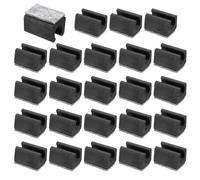 PATIKIL 12mm Copertura Piedini Sedia Rettangolare con Cuscinetto Feltro, 24pz Scorrono senza Graffi Piedini Mobili Protezioni Legno Duro Cappucci Tubi per Pavimenti Legno Ufficio, Nero