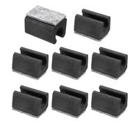 PATIKIL 12mm Copertura Piedini Sedia Rettangolare con Cuscinetto Feltro, 8pz Scorrono senza Graffi Piedini Mobili Protezioni Legno Duro Cappucci Tubi per Pavimenti Legno Ufficio, Nero