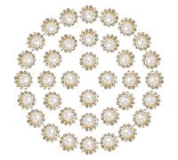 PATIKIL 12mm Perle di Girasole da Cucire Strass, 200 Pz Decorazioni con Paillettes Cristallo Vetro Base Metallo Fiore Artiglio Strass per Abbellire Abiti Artigianato, Beige