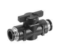 PATIKIL 12mm Valvola a Sfera Pneumatica, 12mm OD BUC Raccordi per Tubi Push to Connect Valvola a Sfera Unione Dritta Controllo Flusso Aria per Aria Idraulica, Nero Argento