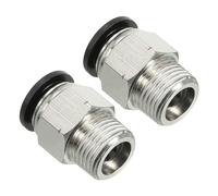 PATIKIL 12mm x 3/8"NPT Raccordi Push to Connect Filettatura Maschio, 2pz Raccordi Diritti ad Innesto Rapido Linea Pneumatica Tubo Articolato per Aria Acqua