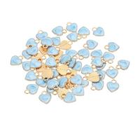 PATIKIL 12x10mm Ciondolo Smalto, 60 Pezzi Ciondolo Cuore in Lega Lucida per Creazione Gioielli Collane Braccialetti Accessori Fai da Te, Blu