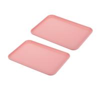 PATIKIL 12x9" Fast Food Vassoio 2 Pacco PP Plastica Riutilizzabile Multiuso Antiscivolo Rettangolo Vassoio Servizio per Caffetteria Ristorante Casa Cucina Rosa