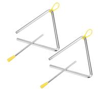 PATIKIL 14" Triangolo Musicale in Acciaio, 2pz Percussione Manuale con Bacchetta, Strumenti per Creare Rumore Batteria Concerti Band Riunioni Familiari Sport Competitivi