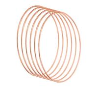 PATIKIL 140mm Ring Acchiappasogni, 6pz Cerchio Ring Rotondo Floreale Ghirlanda Macramè in Metallo per Decorazioni Natalizie Casa Auto Fai Da Te Matrimonio Appendiabiti Parete, Oro Rosa