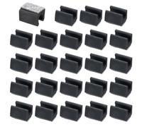 PATIKIL 14mm Copertura Piedini Sedia Rettangolare con Cuscinetto Feltro, 24pz Scorrono senza Graffi Piedini Mobili Protezioni Legno Duro Cappucci Tubi per Pavimenti Legno Ufficio, Nero