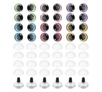 PATIKIL 14mm Occhi Finti Sicurezza Lampeggianti, 66 Set Occhi per Rondelle Pulsanti Morbidi Colorati Realistici per Decorazioni Uncinetto Accessori per Artigianato, 6 Colori
