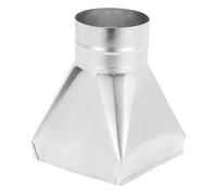 PATIKIL 15,2 x 15,2 x 10,2 cm dritto, in acciaio zincato, transizione rettangolare a 10,2 cm, raccordo di transizione per condotto rotondo per il collegamento di griglie del registro del pavimento