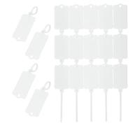 PATIKIL 150pz Etichette Plastica Impermeabile Vuote, Etichette Trasporto Sigillo, Cartellini Riporre Chiavi, Cartellini Appesi Riutilizzabili, per Etichettare Bagagli, Bianco 2.48 x 1.46"