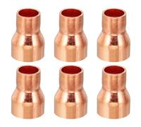 PATIKIL 15mm a 10mm ID Manicotto in Rame, 6pz 99,9% Accoppiamento Riduttore in Rame Puro Raccordi a Pressione Tubi Connettore Adattatore con Connessione a Saldare a Caldo