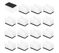 PATIKIL 16 Pezzi Copri Gambe Seia Rettangolare Con Feltro, 10 Mm Scivolano Senza Graffi Senza Rumore Protezioni Per Gambe Mobili In Legno Duro Puntali, Bianco Nero