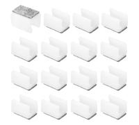 PATIKIL 16 pezzi paragambe rettangolari con feltro, 14mm, scivolano senza graffi o rumore, proteggono pavimenti in legno, cuscinetti per gambe di seie da ufficio, colore bianco grigio