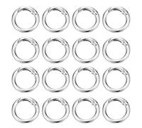 PATIKIL 16 Pezzi Ring A Molla In Metallo, 0.9"/23mm Ring A Molla A Scatto Ganci Tondi Ganci A Scatto Placcatura A Barile Per Portachiavi Fibbie Portachiavi Charm Borsa Cinturino