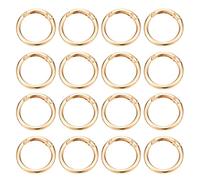 PATIKIL 16 Pezzi Ring A Molla In Metallo, 1.3"/32mm Ring A Molla A Scatto Ganci Tondi Rivestimento A Barile Per Portachiavi Fibbie Charm Borsa Cintura Borsetta Fai Da Te, Oro