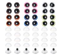 PATIKIL 16mm Occhi Finti Sicurezza Lampeggianti, 48Pz Occhi Lunari Occhi Sicurezza Realistici Colorati Uncinetto per Decorazioni Accessori per Uncinetto Artigianato, 6 Colori