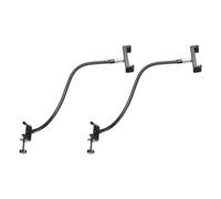 PATIKIL 18,5" Supporto Microfono Tavolo con Asta Flessibile a Collo d'Oca, 2pz Supporto per Microfono Tavolo Braccio Flessibile con Clip, 3/8" a 5/8" Clip Telefono per Canto Discorsi, Nero