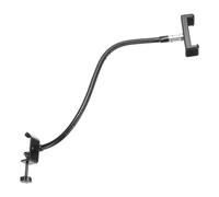 PATIKIL 18,5" Supporto Microfono Tavolo con Asta Flessibile a Collo d'Oca, Supporto per Microfono Tavolo Braccio Flessibile con Clip, 3/8" a 5/8" Clip Telefono per Canto Discorsi, Nero