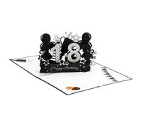 PATIKIL 18 Anni Cartolina di Compleanno a Sorpresa con Biglietto Regalo Divertente Buon 3D Dolce Cartolina Auguri Busta per Regalo Donne, Argento Nero