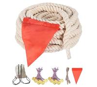 PATIKIL 18M Corda per Gioco di Tiro alla Fune, Corda Cotone per Adulti Adolescenti Campo Giorno Giochi Feste Carnevale Famiglia Esterni Cortile Giardino Casa Prato, Bianco