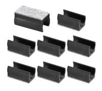 PATIKIL 19mm Copertura Piedini Sedia Rettangolare con Cuscinetto Feltro, 8pz Scorrono senza Graffi Piedini Mobili Protezioni Legno Duro Cappucci Tubi per Pavimenti Legno Ufficio, Nero