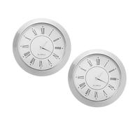 PATIKIL 2-1/8" (55mm) Quarzo Orologio Inserto 2pz Miniature Rotondo Quarzo Movimento Mini Romano Quadrante Numerico Adatta 45mm/1,77" Diametro Foro per Casa Argento Tono