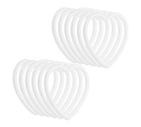 PATIKIL 2,4" Anelli Acchiappasogni a Forma di Cuore, 12pz Ghirlanda Macramè in Plastica Anello Floreale per Casa Auto Fai Da Te Artigianato Matrimonio Decorazioni Appendere Parete, Bianco