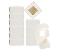 PATIKIL 2,5"x2,5"x1" Carta Sapone Scatola con Finestra, 30pz Casalingo Sapone Scatole Quadrato Regalo Confezione Scatole per Compleanno Natale Fai-Da-Te Artigianato, Bianco