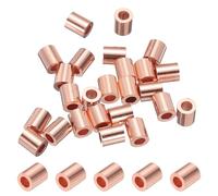 PATIKIL 2,5mm Manicotti Arresto per Fune Metallico Tono Oro 25 Pezzi