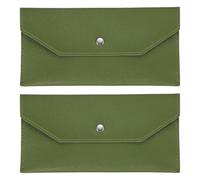 PATIKIL 2 buste a portafoglio in pelle PU, riutilizzabili, piccole tasche organizer in pelle per donne e uomini, da viaggio, verde foglia
