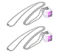 PATIKIL 2 collane a forma di cubo, 15 mm, in cristallo K9, prisma a dispersione, mini statuetta in vetro che mostra la divisione del fascio di luce, per insegnare fisica, decorazione domestica