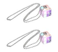 PATIKIL 2 collane cubiche da 20 mm, in cristallo K9, prisma a dispersione, mini statuette in vetro che dimostrano la divisione del fascio per insegnare la fisica, decorazione domestica, accessorio