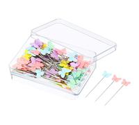 PATIKIL 2" Cucito Spille, 100pz Chiaro Colorato Farfalla Testa Dritto Trapuntatura Spillo per Sarta, Multicolore